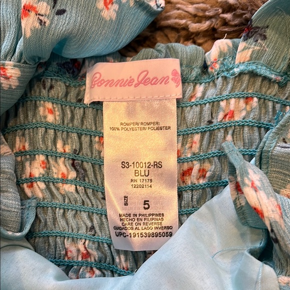 Floral Blue Ruffle Romper - Picture 2 of 5